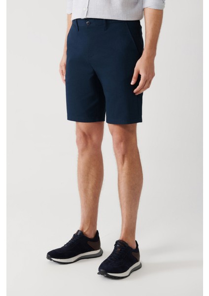 Erkek Lacivert Esnek Patara Chino Kanvas Relaxed Fit Şort B003730 modelleri
