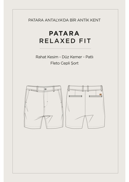 Erkek Lacivert Esnek Patara Chino Kanvas Relaxed Fit Şort B003730 fırsatları