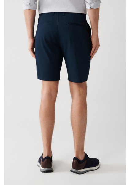 Erkek Lacivert Esnek Patara Chino Kanvas Relaxed Fit Şort B003730 indirimleri
