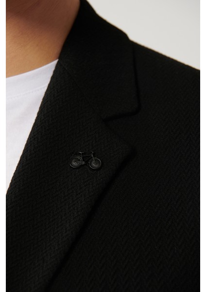 Erkek Siyah Yırtmaçlı Astarsız Bi-Stretch Kumaş Blazer Comfort Slim Fit Ceket A41Y4032 fiyatları