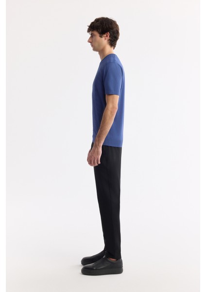 Erkek İndigo Bisiklet Yaka Rayon Triko Regular Fit T-Shirt A51Y5004 modelleri