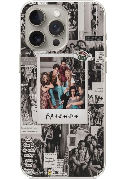 iPhone 15 Pro Max Uyumlu Friends Nostalji Tasarımlı Tasarımlı Baskılı Silikon Kılıf
