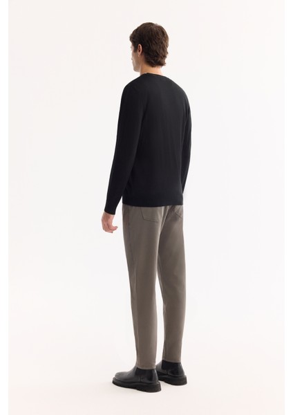 Erkek Siyah Bisiklet Yaka Yün Karışımlı Triko Regular Fit Kazak B005013 fırsatları