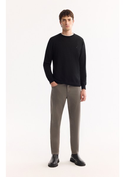 Erkek Siyah Bisiklet Yaka Yün Karışımlı Triko Regular Fit Kazak B005013 indirimleri