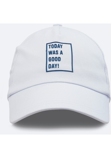 Erkek Beyaz Slogan Baskılı Spor Şapka A31Y9205