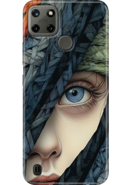 Realme C21Y - Realme C25Y Kılıf Desenli Kapak Renkli Tpu Uv Siluet