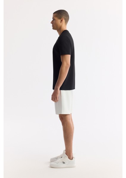 Erkek Siyah Bisiklet Yaka Bi-Stretch Baskılı Regular Fit T-Shirt B001040 fırsatları