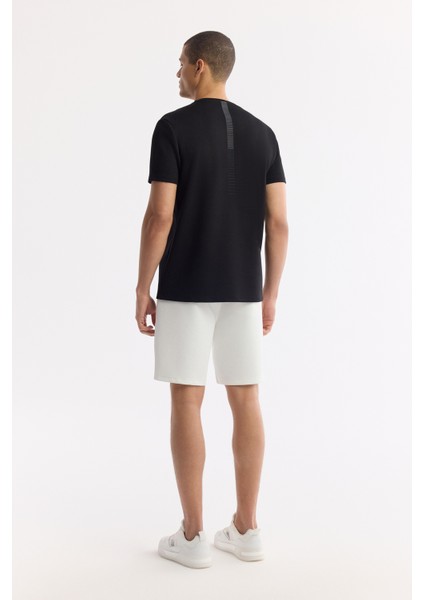 Erkek Siyah Bisiklet Yaka Bi-Stretch Baskılı Regular Fit T-Shirt B001040 indirimleri