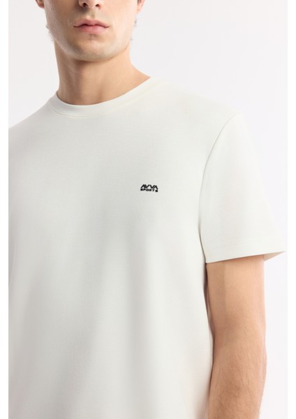 Erkek Ekru Bisiklet Yaka Bi-Stretch Baskılı Regular Fit T-Shirt B001040 fiyatları