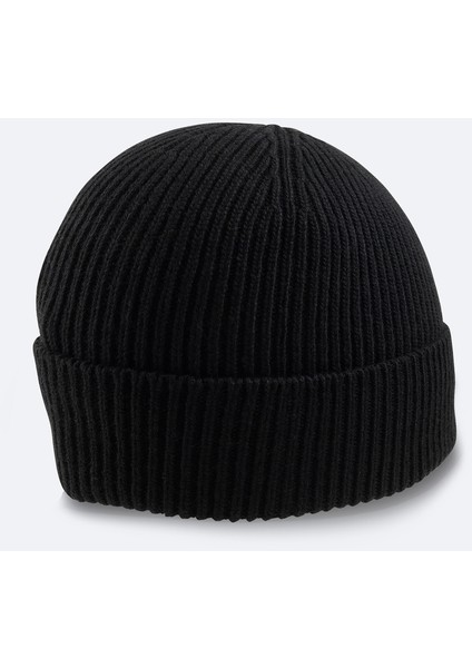 Erkek Siyah Yün Karışımlı Logolu Fitilli Bere B009200 fiyatları