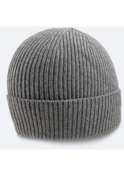 Erkek Gri Yün Karışımlı Logolu Fitilli Bere B009200 fiyatları