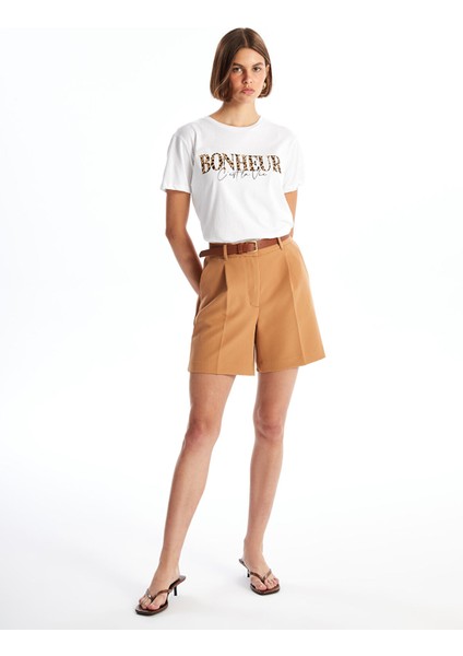 Yeni Sezon Beli Kemerli Rahat Kalıp Kadın Şort