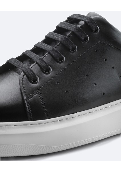 Erkek Siyah %100 Deri Esnek Taban Hafif Casual Ayakkabı B008000 modelleri