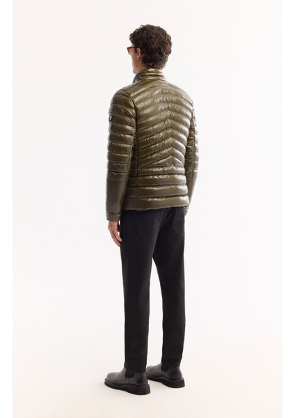 Erkek Haki Kaz Tüyü Su İtici Rüzgar Geçirmez Kumaş Dik Yaka Şişme Comfort Fit Mont B006015 fırsatları