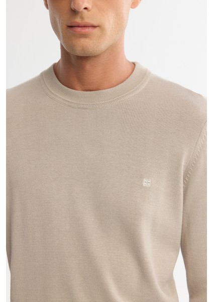 Erkek Vizon Bisiklet Yaka Viskon Viskon Karışımlı Basic Triko Regular Fit Kazak B005021 fiyatları