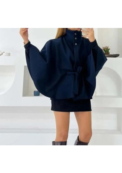 Kuşaklı Kaşe Kumaş Panço