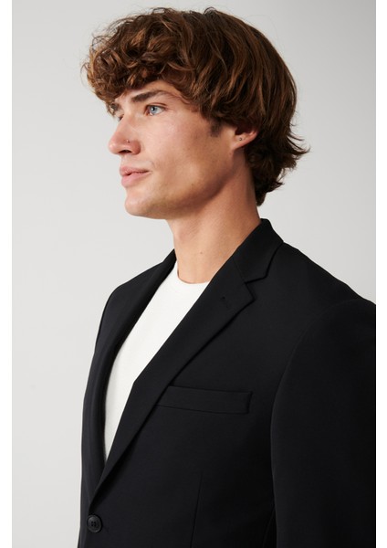 Erkek Siyah Astarsız Bı-stretch Çift Yırtmaçlı Ceket A31Y4004 fiyatları