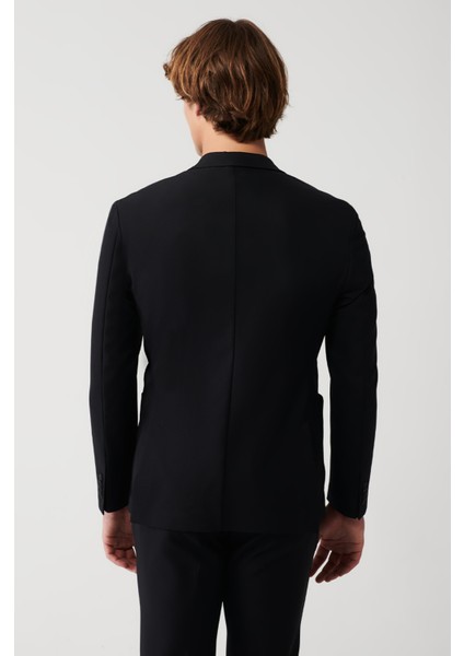 Erkek Siyah Astarsız Bı-stretch Çift Yırtmaçlı Ceket A31Y4004 fırsatları