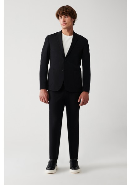 Erkek Siyah Astarsız Bı-stretch Çift Yırtmaçlı Ceket A31Y4004 indirimleri