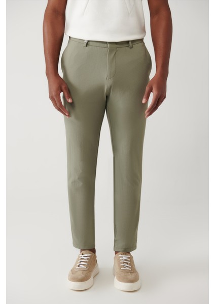 Erkek Açık Haki Beli Lastikli Cepli Bi-Stretch Lightweight Relaxed Fit Pantolon A41Y3203 fiyatları