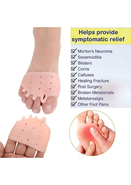 Yumuşak Silikon,morton Nörama ve Metatarsal Destekli,rahatlatıcı, Parmak Duruş Düzeltici(1 Çift)
