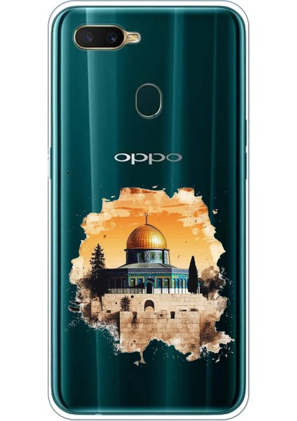 Oppo A5S-AX7-A12 Uyumlu Mescid-I Aksa Tasarımlı Baskılı Silikon Kılıf