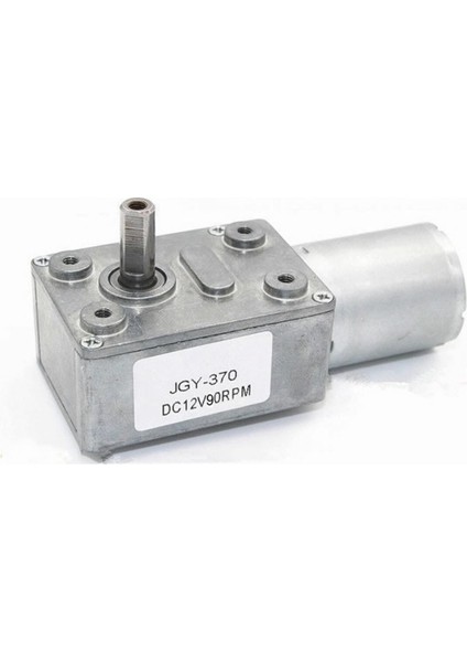 JGY370 Dc 12V 90 Rpm Redüktörlü Dc Motor 2 Yönde Dönme L Tip 0.5kg.cm Yüksek Tork Metal Dişli