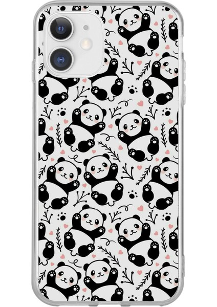 iPhone 11 Uyumlu Minik Pandalar Baskılı Silikon Kılıf