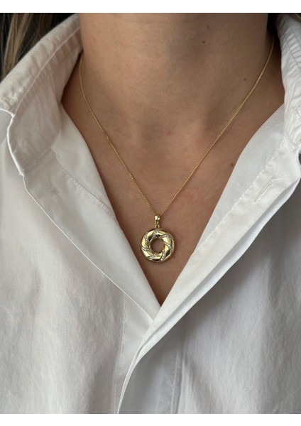 Taşlı Çelik Kolye