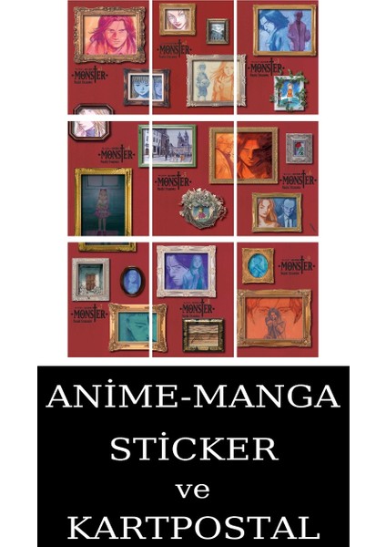 Monster 1-2-3-4-5-6-7-8-9 Manga Seti (9 Kitap) / Anime-Manga Sticker ve Kartpostal Hediye