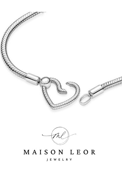 925 Ayar Gümüş Kalp Klipsli Bileklik fiyatları