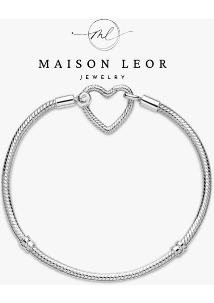 925 Ayar Gümüş Kalp Klipsli Bileklik modelleri