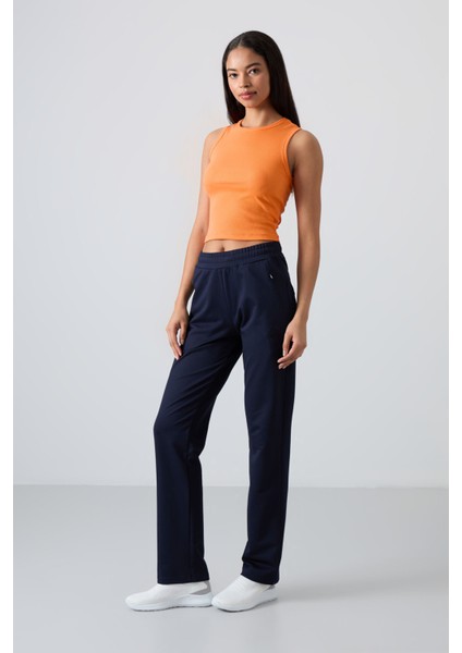 İndigo Gizli Fermuar Cepli Rahat Form Klasik Paça Kadın Eşofman Alt - 94148