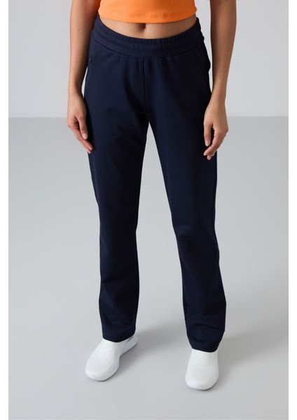 İndigo Gizli Fermuar Cepli Rahat Form Klasik Paça Kadın Eşofman Alt - 94148