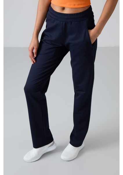 İndigo Gizli Fermuar Cepli Rahat Form Klasik Paça Kadın Eşofman Alt - 94148