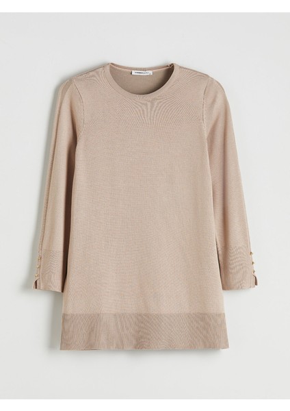 Yeni Sezon Bisiklet Yaka Kadın Triko Tunik