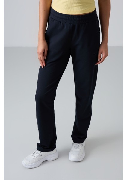 Lacivert Gizli Fermuar Cepli Rahat Form Klasik Paça Kadın Eşofman Alt - 94148