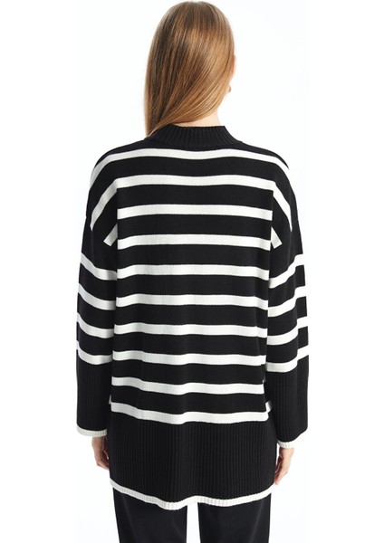 Yeni Sezon Bisiklet Yaka Çizgili Kadın Triko Tunik fırsatları