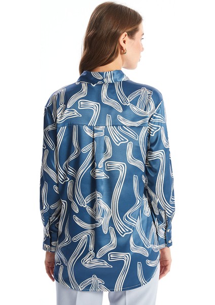 Yeni Sezon Desenli Saten Kadın Gömlek Tunik fırsatları