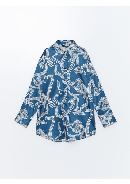 Yeni Sezon Desenli Saten Kadın Gömlek Tunik indirimleri