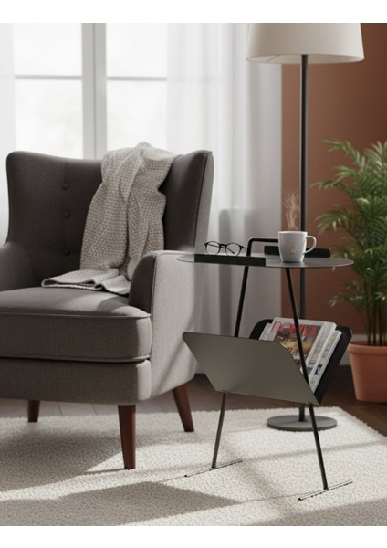 Goddy Gazetelikli Yan Sehpa - Siyah