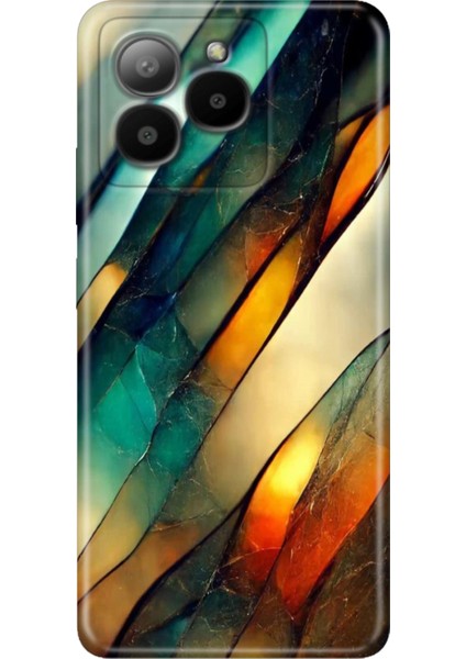 Omix X7 Kılıf Silikon Tasarım Stok Flora Mermer