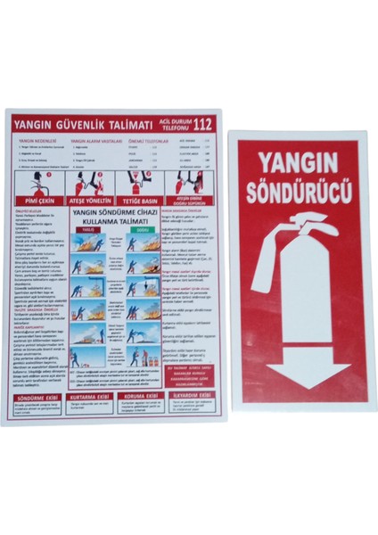 6 kg Kuru Kimyevi Yangın Söndürme Tüpü Levhalı + Talimatlı + Askı Aparatlı fiyatları