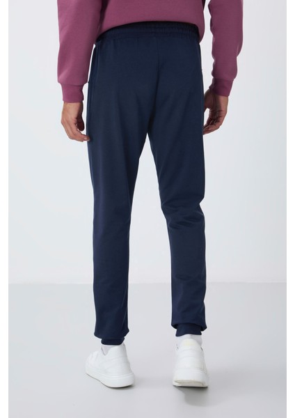 İndigo Fermuar Cepli Standart Kalıp Jogger Erkek Eşofman Alt - 84651