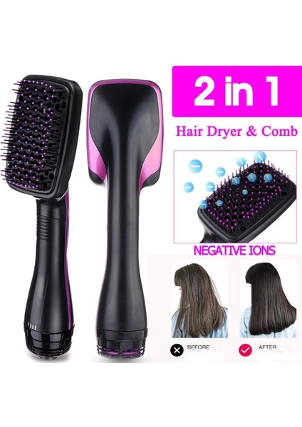 Elektrikli Hava Üflemeli 2 İn 1 Saç Düzleştirici Fön Tarağı