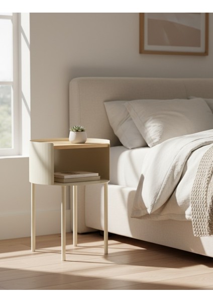 Espen Yan Sehpa & Komodin - Krem