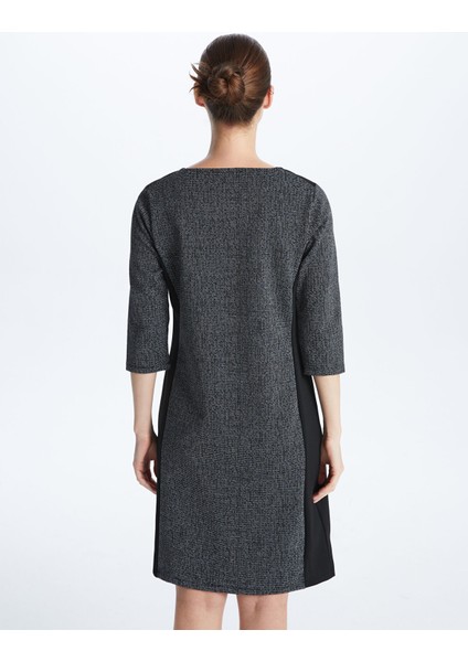 Yeni Sezon Bisiklet Yaka Kendinden Desenli Elbise indirimleri