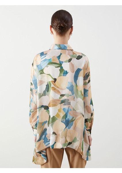 Yeni Sezon Gömlek Yaka Desenli Saten Kadın Tunik indirimleri