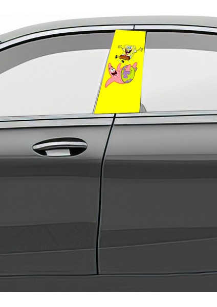 Araç Kapı Direk Kaplama Folyosu Desenli Uyumlu(Sağ Sol Takım) (2 Adet) - 22X50 cm