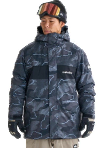 Quıksılver Mıssıon Prınted Block Jk Erkek Anthracite - Plaid_1 Snowboard Ceketi GQYTJ03000-6456